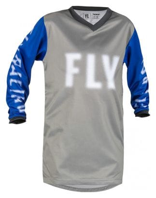 Fly F-16 Grey / Blue Kids Long Sleeve Jersey