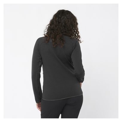 Camiseta térmica <strong>Salomon Essential Warm para mujer, 1/2 cremallera,</strong>negra