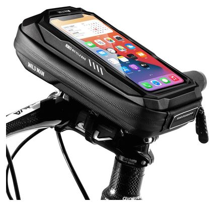 Bike handlebar bag with touch phone holder black WILD MAN