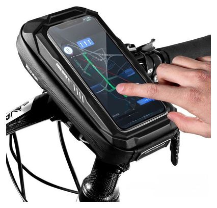 Bike handlebar bag with touch phone holder black WILD MAN