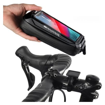 Bike handlebar bag with touch phone holder black WILD MAN