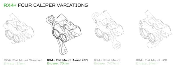 Etrier Avant Hope RX4+ Flat Mount Huile Minérale Bleu HBSPC76B