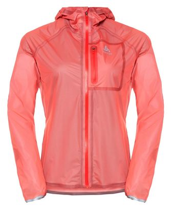 Women&#39;s Odlo Zeroweight Dual Dry Waterproof Coral Waterproof Jacket