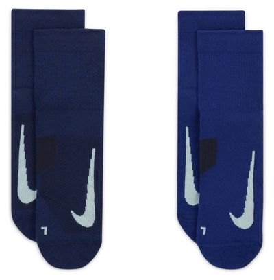 Chaussettes (x2) Unisexe Nike Multiplier Ankle (2 Paires) Bleu Blanc