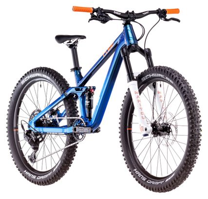 Cube Stereo 240 One Kinder-Full-Suspension-MTB, Shimano 9-Gang, 24 Zoll, Actionteam Blue, 7–10 Jahre