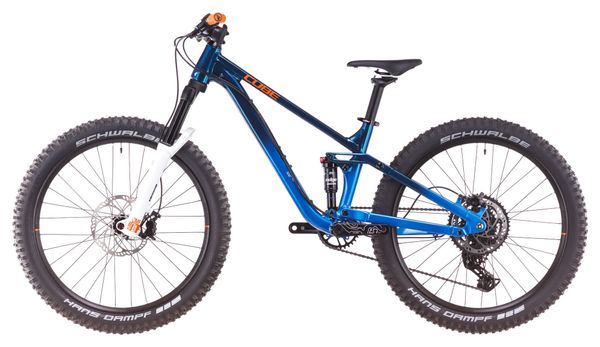 Cube Stereo 240 One Kinder-Full-Suspension-MTB, Shimano 9-Gang, 24 Zoll, Actionteam Blue, 7–10 Jahre