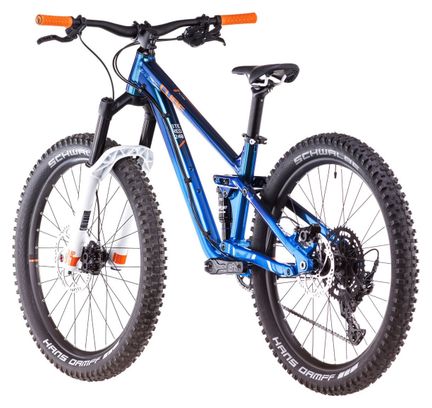 Cube Stereo 240 One Kinder-Full-Suspension-MTB, Shimano 9-Gang, 24 Zoll, Actionteam Blue, 7–10 Jahre