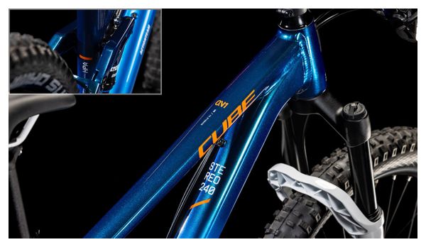 Cube Stereo 240 One Kinder-Full-Suspension-MTB, Shimano 9-Gang, 24 Zoll, Actionteam Blue, 7–10 Jahre