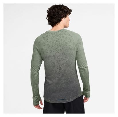 Men's Nike Therma-Fit ADV Run Division Green Grey Thermal Jersey