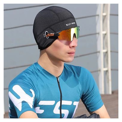 Bonnet d'Eté en Soie Glacée Anti UV Cagoule Noir/Gris