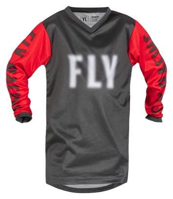 Fly F-16 Grey / Red Kids Long Sleeve Jersey
