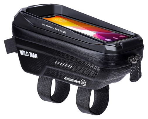 Touchscreen phone bike frame bag 1.2L black WILD MAN