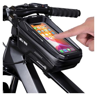 Touchscreen phone bike frame bag 1.2L black WILD MAN
