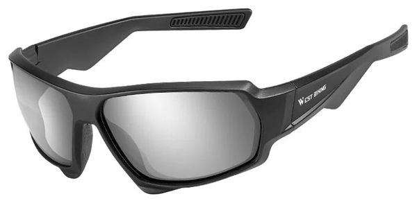 Lunettes De Soleil Polarisées Wonderflower – Cadre Noir, Verres Gris Miroir, Unisexes, Poids 25 G