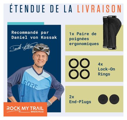 Alphatrail Poignées Ergonomiques – Fixation Lock-On  pour guidon Ø 22 mm