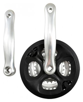 PEDALIER VTT TRIPLE 42-34-24D L170 ALU NOIR PARE CHAINE DEMONTABLE 7/8V (AXE CARRE 122)