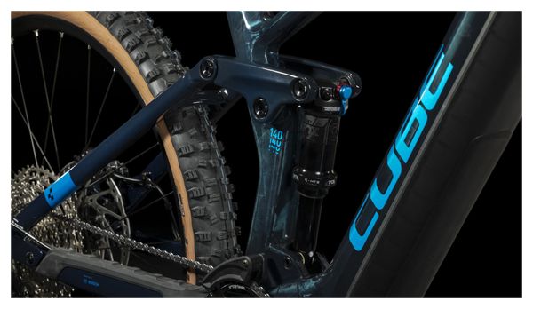 Prodotto ricondizionato - MTB elettrica a sospensione integrale Cube Stereo Hybrid 140 HPC SLX 750 Shimano Deore/XT 12V 750 Wh 29'' Liquid Blue 2023