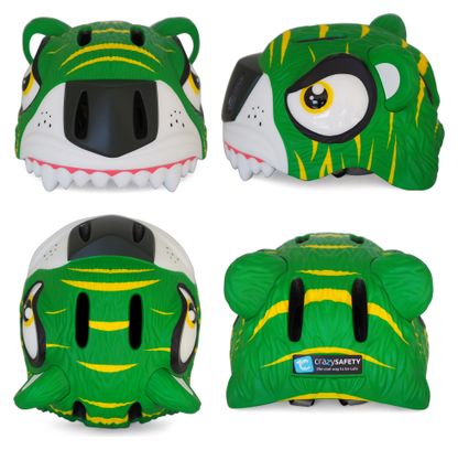 Crazy Safety Pack Casque | Tigre Vert - Casque  Cadenas  Sonnette et Gants