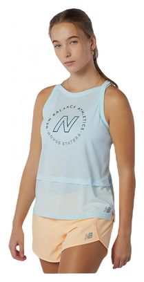 Camiseta sin mangas New Balance Impact Run Azul Mujer
