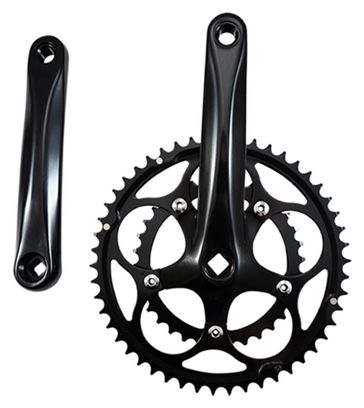 PEDALIER ROUTE COMPACT 50-34D L170 NOIR ALU 8/9/10V (AXE CARRE