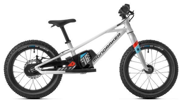 Bicicleta Mondraker Grommy 16 e-Balance 80 Wh 16'' Blanco Plata 2023 5 - 8 Años