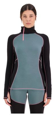 Mons Royale Olympus Women's Long Sleeve Half Zip Burnt Sage Jersey Black