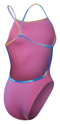 Speedo Solid VBack Badeanzug Pink / Blau
