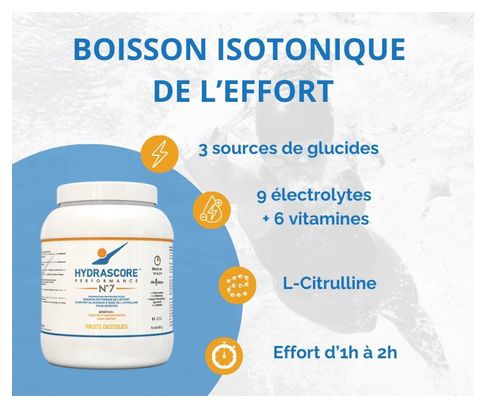 Boisson isotonique Hydrascore Performance N°7 Fruits Exotiques - 800g