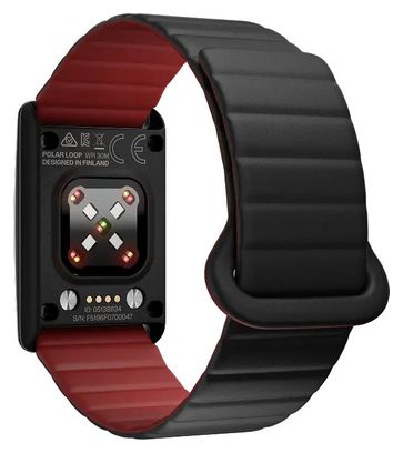 Polar Loop Activity Wristband, Black/Red Silicone