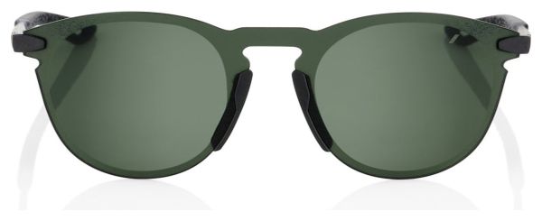 100% Legere Round Matte Black / Gray Green Mirror Sunglasses