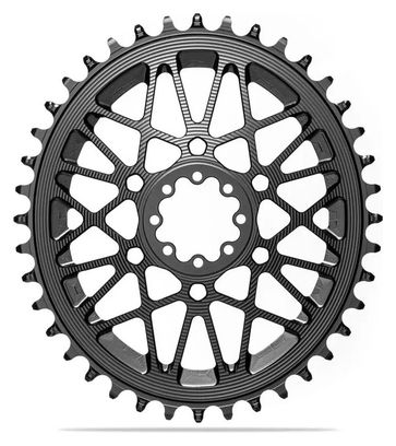 Corona Narrow Wide in alluminio AbsoluteBlack Premium Direct Mount con offset di 6 mm per SRAM AXS/XPLR, colore nero
