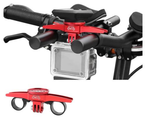 Support Guidon Combo Pour Ordinateur De Vélo & GoPro - Compatible Garmin, Wahoo, Bryton, IGPSPORT