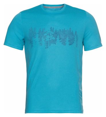 Tee-shirt Manches Courtes Odlo F-Dry Print Bleu