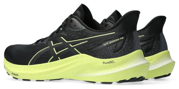 Asics GT-2000 12 Running Shoes Black Yellow Men's