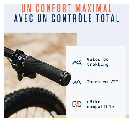 Alphatrail Poignées – Caoutchouc amortissant et antidérapant  pour guidon Ø 22 mm