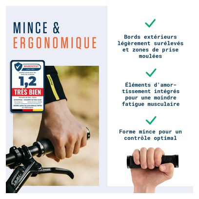 Alphatrail Poignées – Caoutchouc amortissant et antidérapant  pour guidon Ø 22 mm
