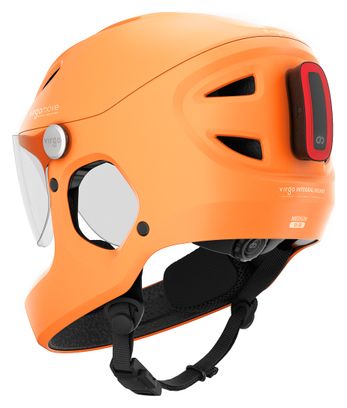 Virgo Integral Orange - Casque Intégral Urbain avec visière et phare arrière