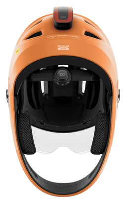 Virgo Integral Orange - Casque Intégral Urbain avec visière et phare arrière