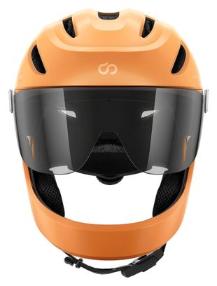 Virgo Integral Orange - Casque Intégral Urbain avec visière et phare arrière