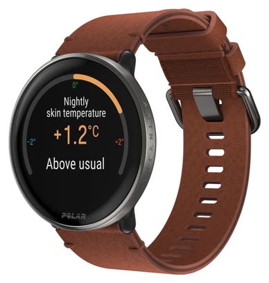 Reloj GPS Polar Ignite 3 Titanio Marrón bronceado (correa de piel + correa de silicona)