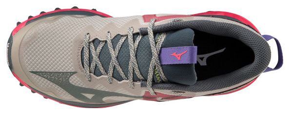 Mizuno Women's Wave Mujin 9 Grey Pink Trail Running Shoes