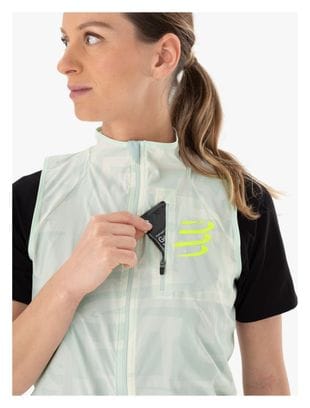 Compressport Hurricane Windproof Women's Sleeveless Jacket Light Green