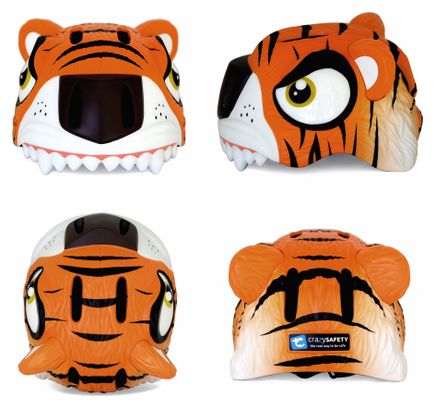 Crazy Safety Pack Casque | Tigre Orange - Casque  Cadenas  Sonnette et Gants