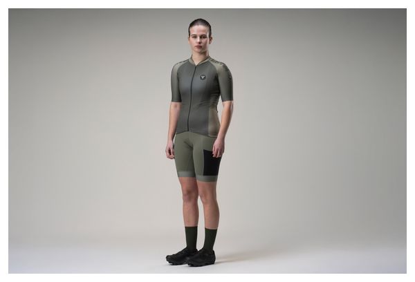 LeBram Women's Short Off-Road Cargo Cycling Shorts in Khaki Green