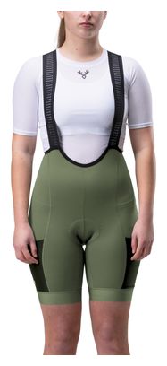 LeBram Women's Short Off-Road Cargo Cycling Shorts in Khaki Green