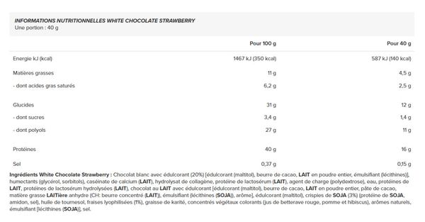 Protein Bar 40% + Crisps (12x40g) - Powerbar - White Chocolate Strawberry - Barres Protéinées