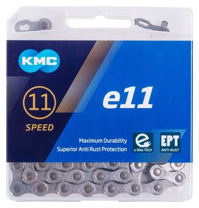 Cadena VAE KMC E11 EPT 11V 136 eslabones plateados