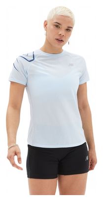 Camiseta de manga corta New Balance Impact Run para mujer Azul