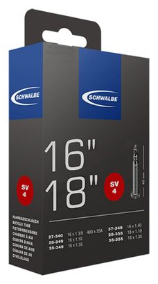 CHAMBRE AIR VTT/TRADI 400A (16/18 x1.10/1.35) VP SCHWALBE SV4 (OBUS DEMO