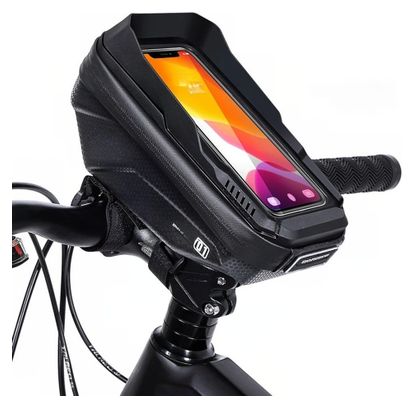 Bike handlebar bag with phone holder 1L black WILD MAN